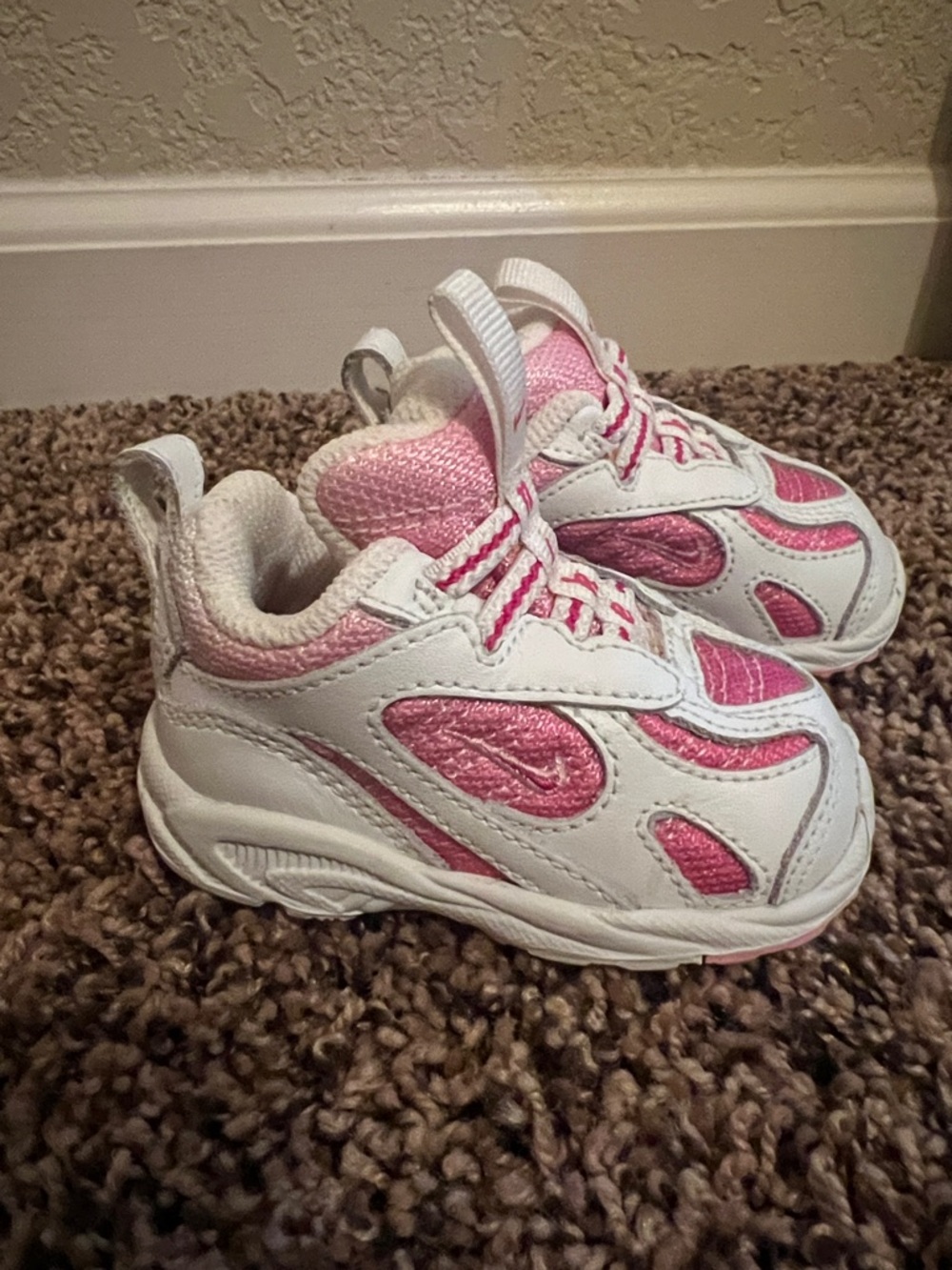 Nike Pink and White Baby Sneakers